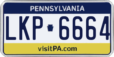 PA license plate LKP6664