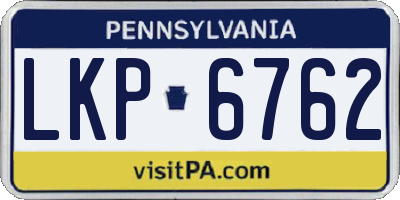 PA license plate LKP6762