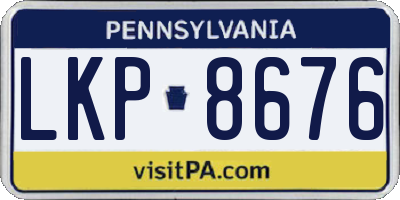 PA license plate LKP8676