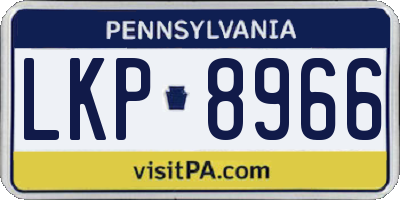 PA license plate LKP8966