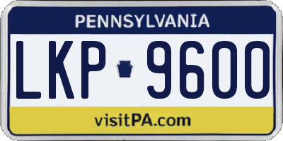 PA license plate LKP9600