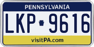 PA license plate LKP9616