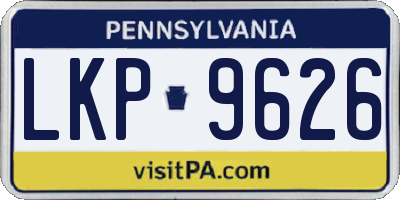 PA license plate LKP9626