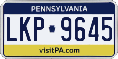 PA license plate LKP9645