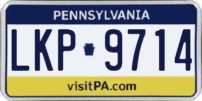 PA license plate LKP9714