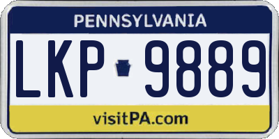PA license plate LKP9889