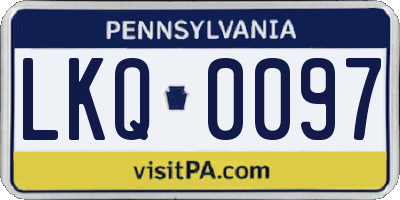 PA license plate LKQ0097