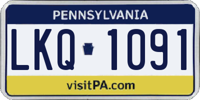PA license plate LKQ1091