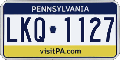 PA license plate LKQ1127