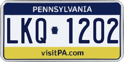 PA license plate LKQ1202