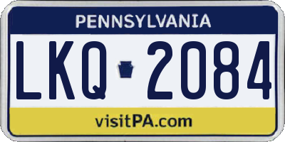 PA license plate LKQ2084