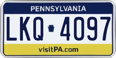 PA license plate LKQ4097