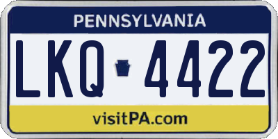 PA license plate LKQ4422