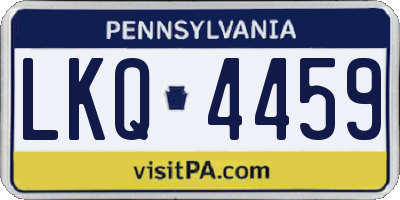 PA license plate LKQ4459