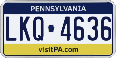 PA license plate LKQ4636