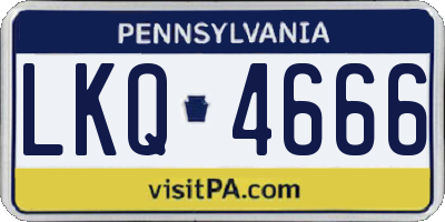 PA license plate LKQ4666