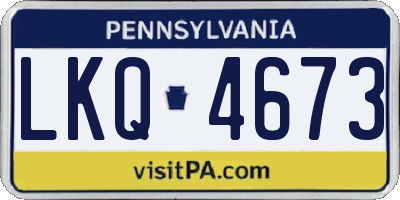 PA license plate LKQ4673
