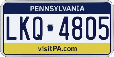 PA license plate LKQ4805