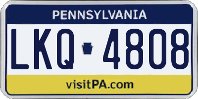 PA license plate LKQ4808