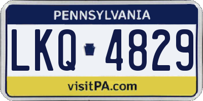 PA license plate LKQ4829