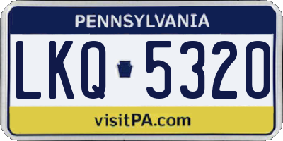 PA license plate LKQ5320