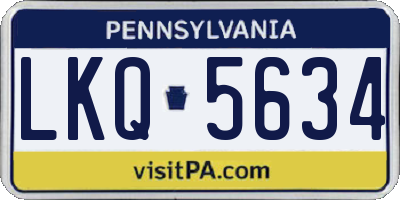 PA license plate LKQ5634
