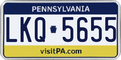 PA license plate LKQ5655