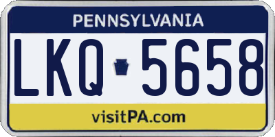 PA license plate LKQ5658
