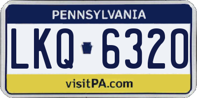 PA license plate LKQ6320