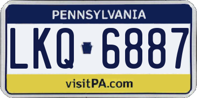 PA license plate LKQ6887