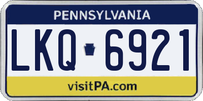 PA license plate LKQ6921