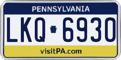 PA license plate LKQ6930