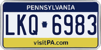 PA license plate LKQ6983