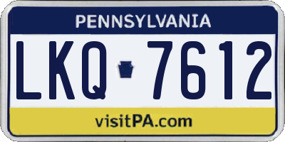 PA license plate LKQ7612
