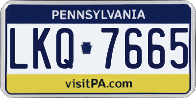 PA license plate LKQ7665