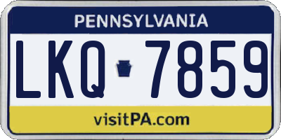 PA license plate LKQ7859