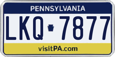 PA license plate LKQ7877