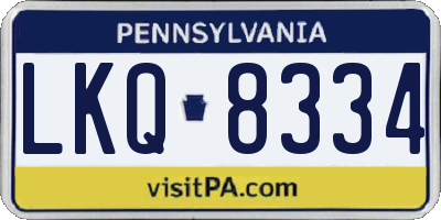 PA license plate LKQ8334