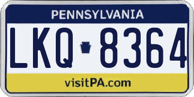 PA license plate LKQ8364