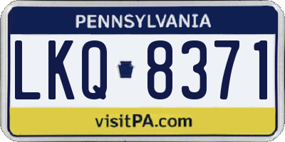 PA license plate LKQ8371