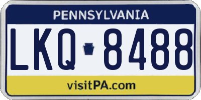 PA license plate LKQ8488