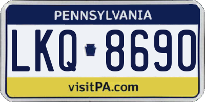 PA license plate LKQ8690
