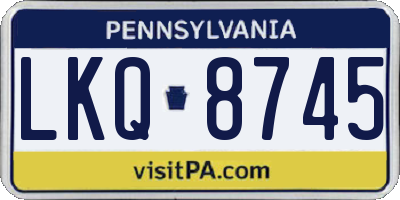 PA license plate LKQ8745