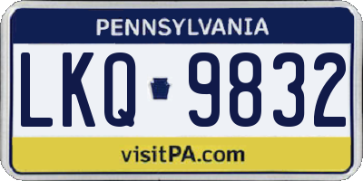 PA license plate LKQ9832