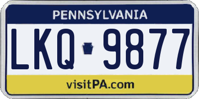 PA license plate LKQ9877