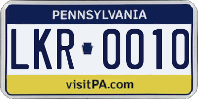 PA license plate LKR0010