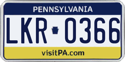 PA license plate LKR0366
