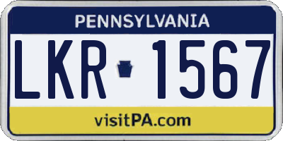 PA license plate LKR1567