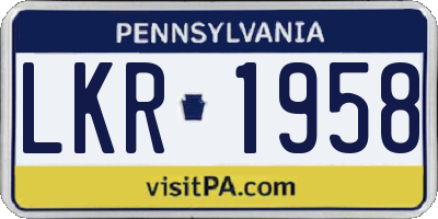 PA license plate LKR1958
