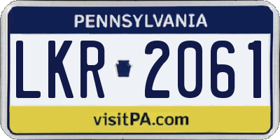 PA license plate LKR2061